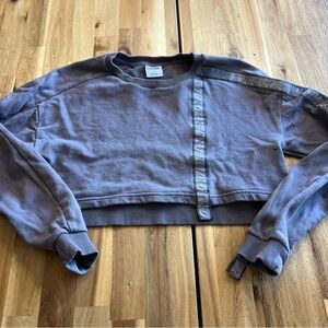 Gymshark Cropped Crewneck Sweatshirt Purple Gray Size S